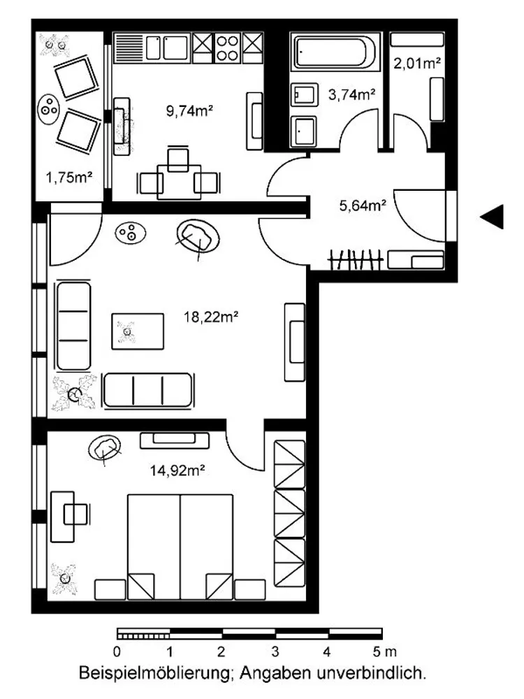 2 Zimmer Wohnung mit 56 m² in Wiesbaden – Bild 2