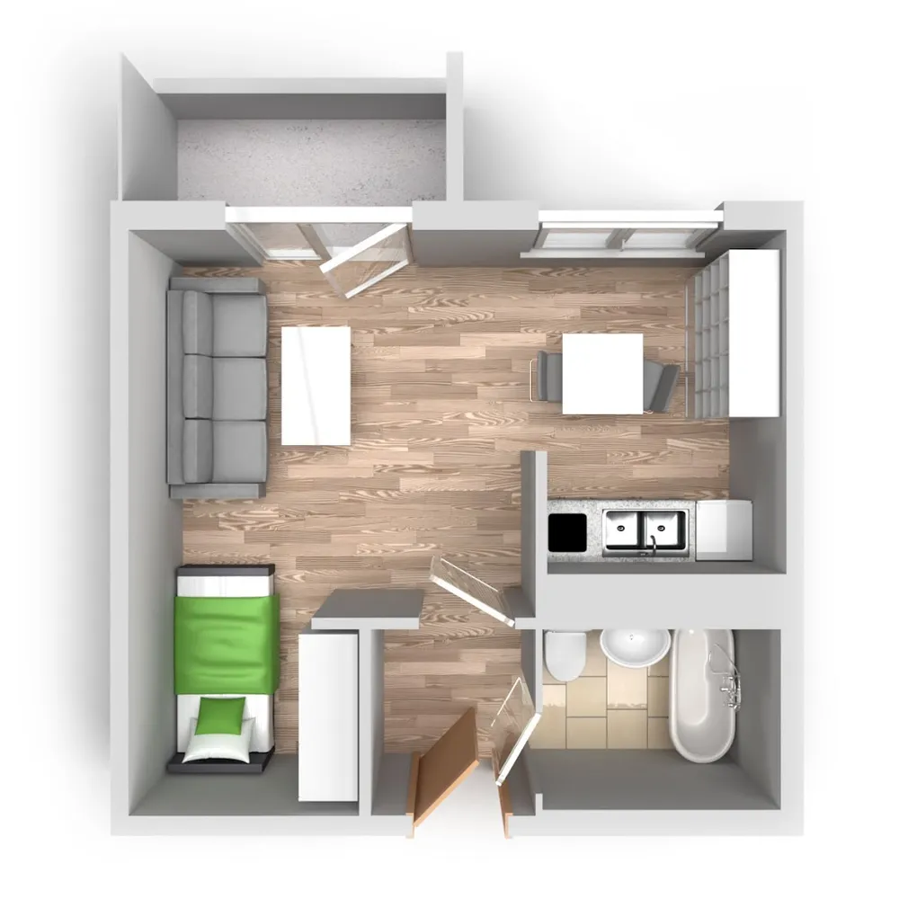 1 Zimmer Wohnung mit 32 m² in Halle (Saale) – Bild 7