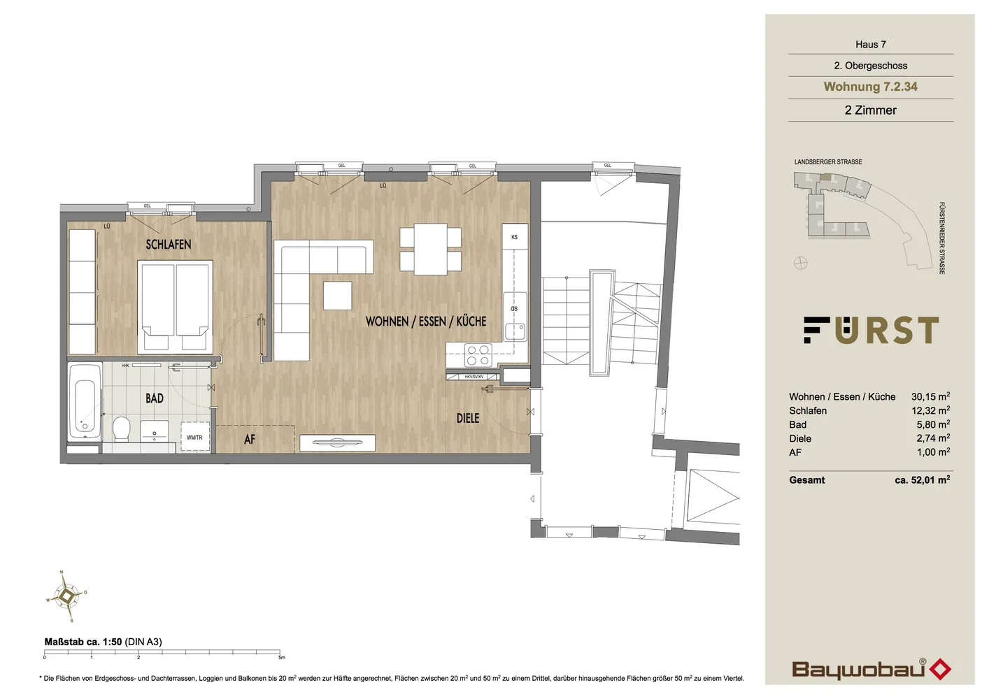 2 room apartment with 52 m² in Munich – Photo 7