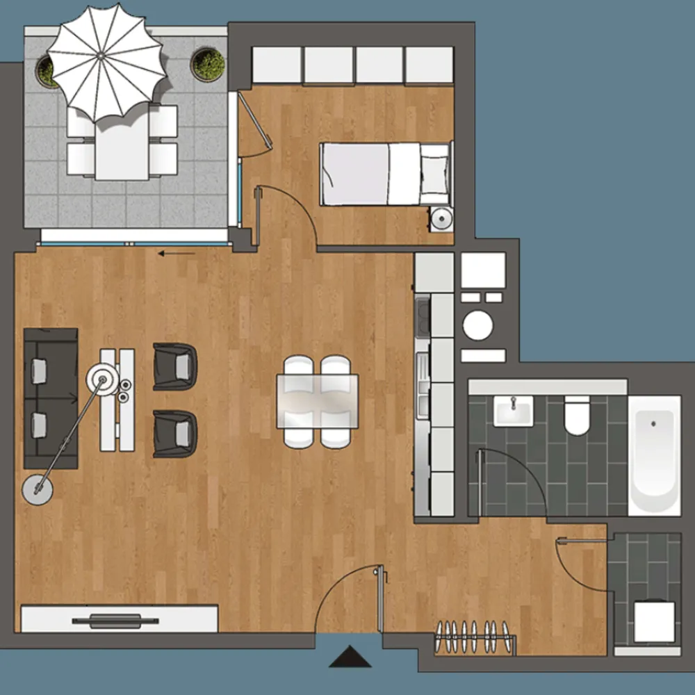 2 room apartment with 63 m² in Frankfurt am Main – Photo 3