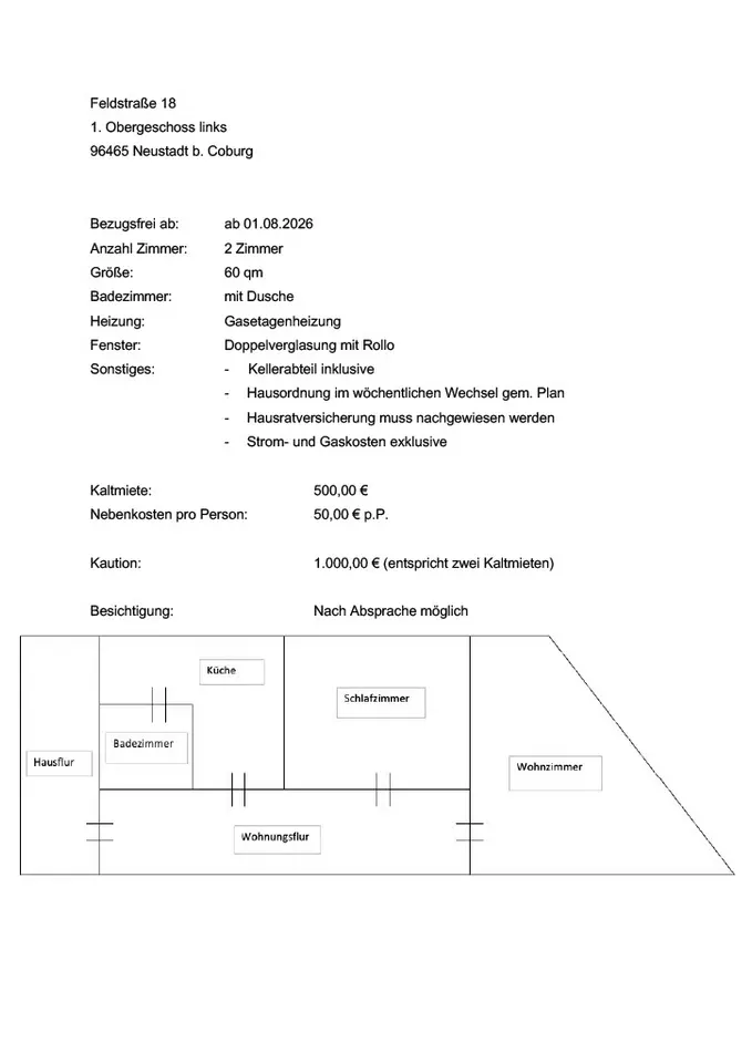 2 Zimmer Wohnung mit 60 m² in Sonneberg – Bild 5