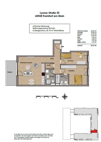 3 Zimmer Wohnung mit 86 m² in Frankfurt am Main – Bild 12