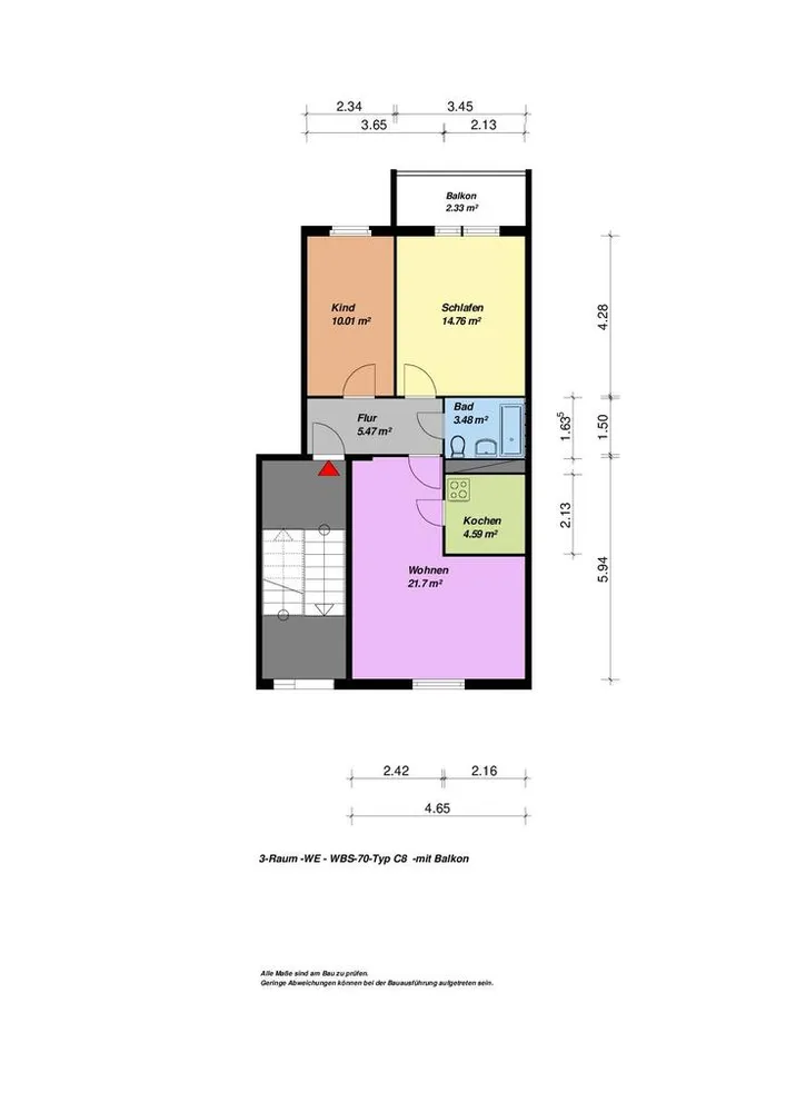 3 room apartment with 62 m² in Neubrandenburg – Photo 5