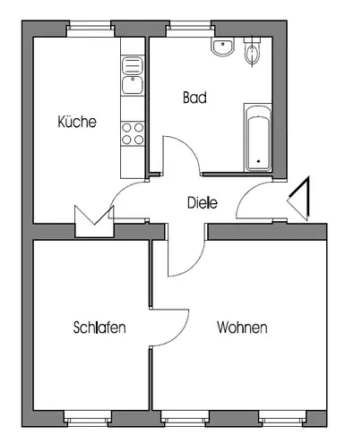 2 Zimmer Wohnung mit 57 m² in Düsseldorf – Bild 7