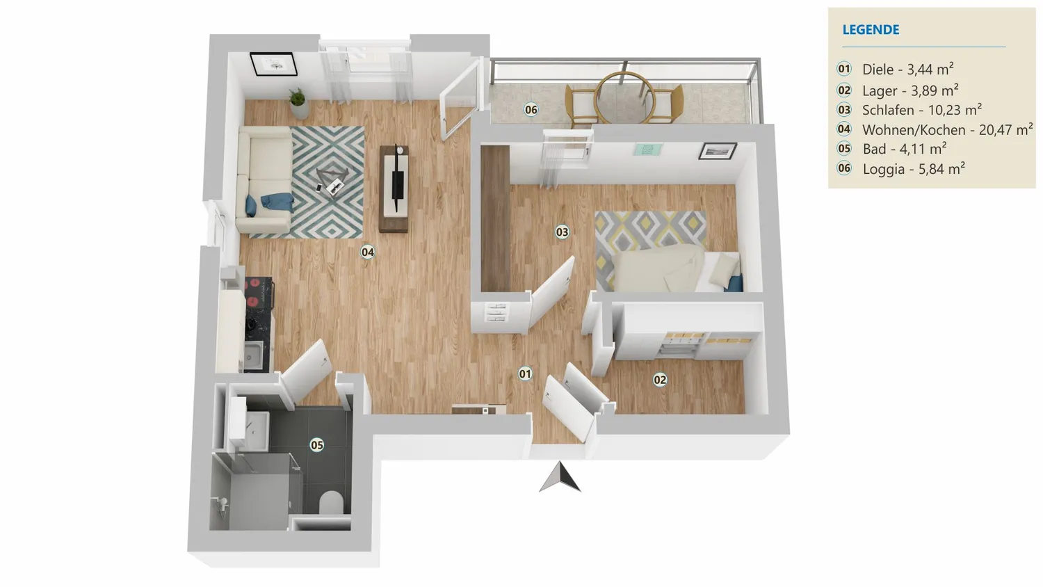 3 Zimmer Wohnung mit 48 m² in Dortmund – Bild 6