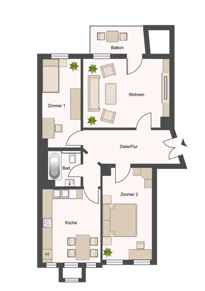 3 Zimmer Wohnung mit 86 m² in Leipzig – Bild 2