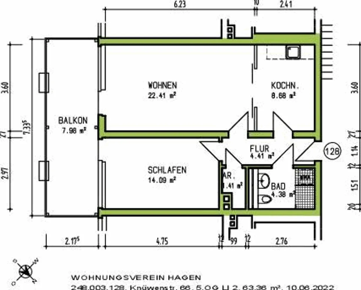 3 Zimmer Wohnung mit 63 m² in Hagen – Bild 6