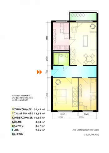 3 Zimmer Wohnung mit 69 m² in Leipzig – Bild 2