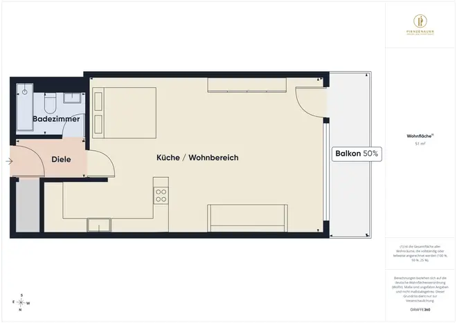 1 Zimmer Wohnung mit 51 m² in München – Bild 12