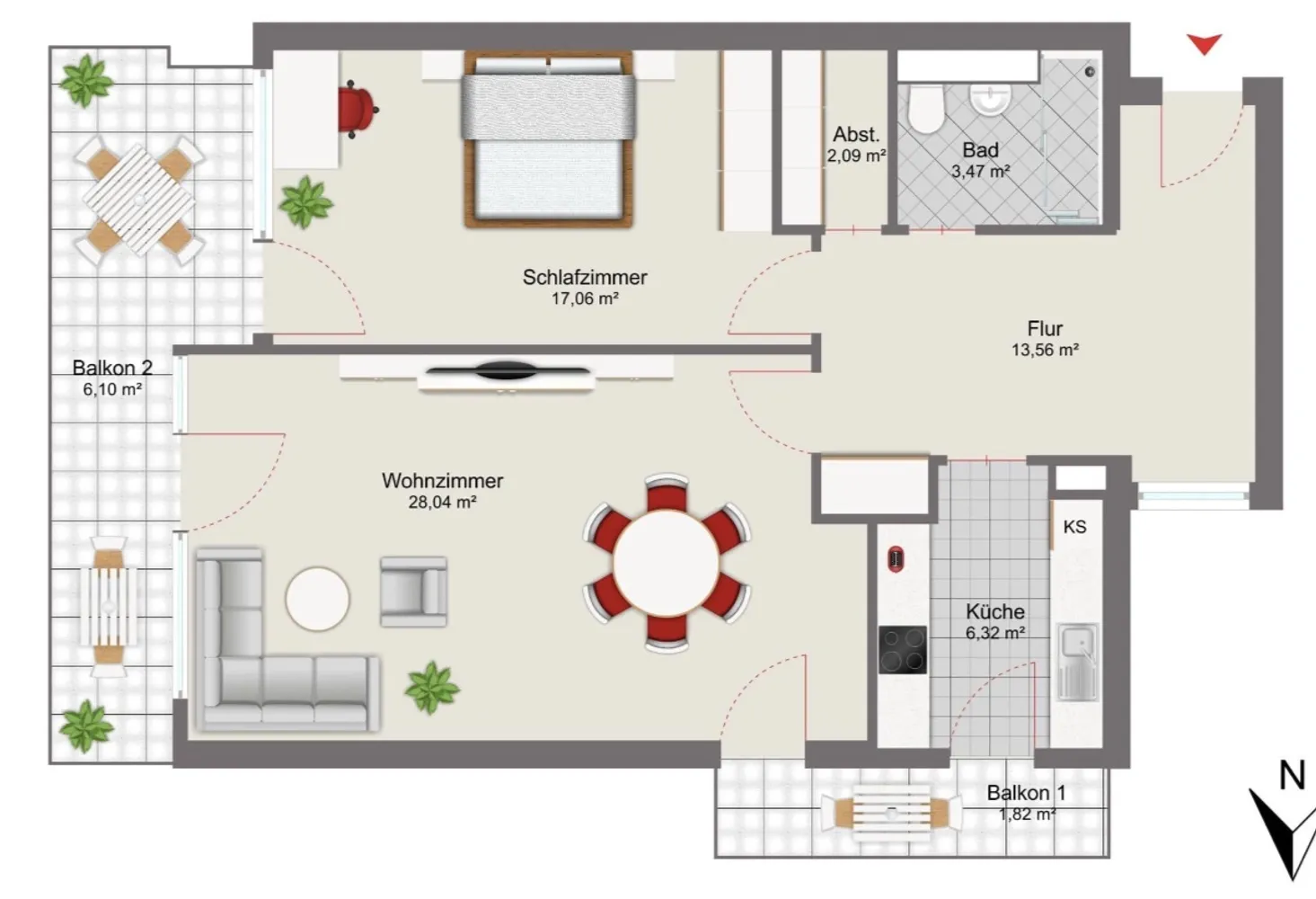 2 room apartment with 79 m² in Munich – Photo 7