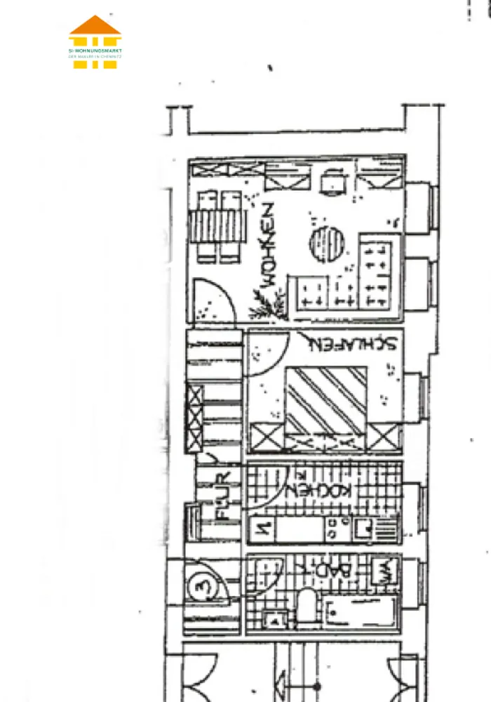 2 Zimmer Wohnung mit 46 m² in Chemnitz – Bild 2