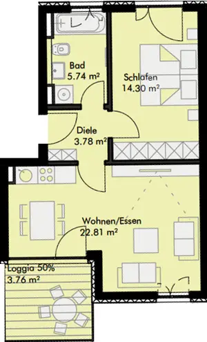 2 Zimmer Wohnung mit 50 m² in Regensburg – Bild 9