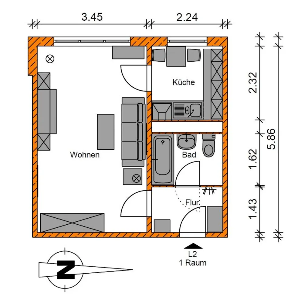 1 Zimmer Wohnung mit 32 m² in Magdeburg – Bild 9
