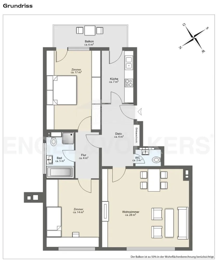 3 Zimmer Wohnung mit 92 m² in Köln – Bild 5