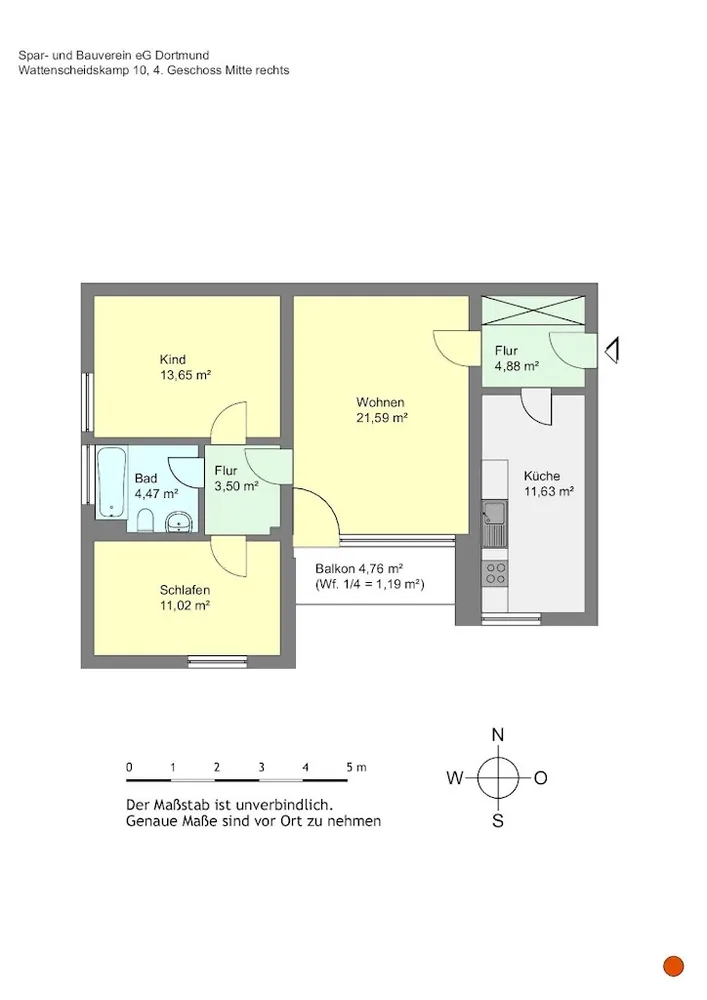 3 Zimmer Wohnung mit 74 m² in Dortmund – Bild 1