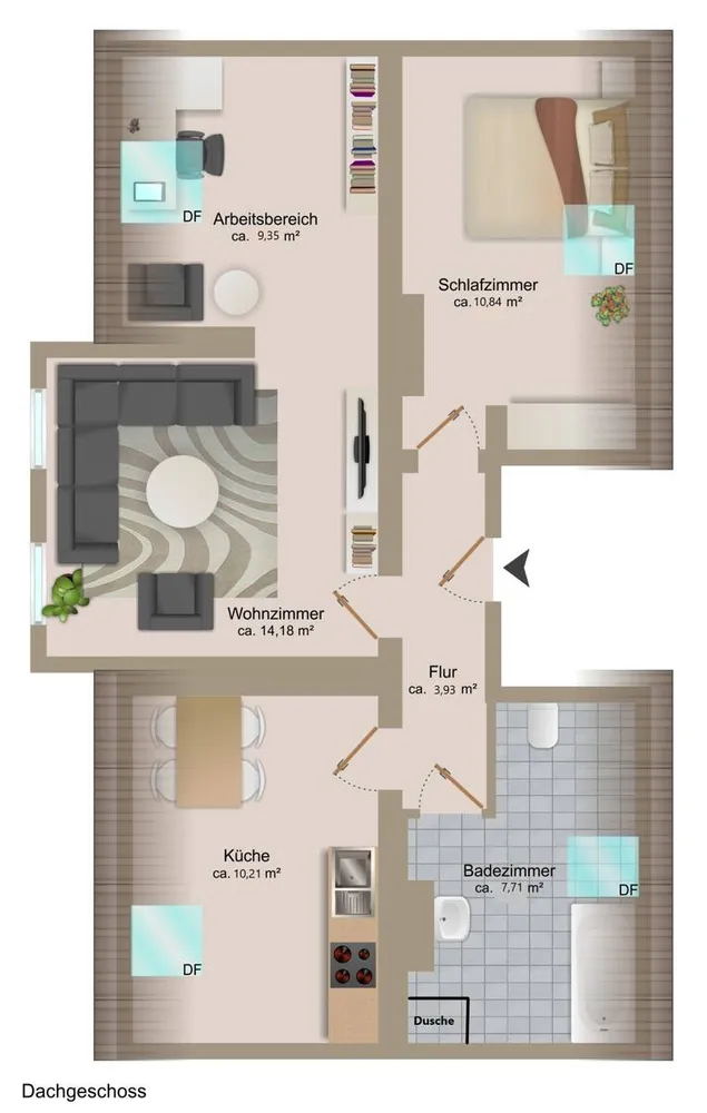 2 Zimmer Wohnung mit 56 m² in Bitterfeld-Wolfen – Bild 2