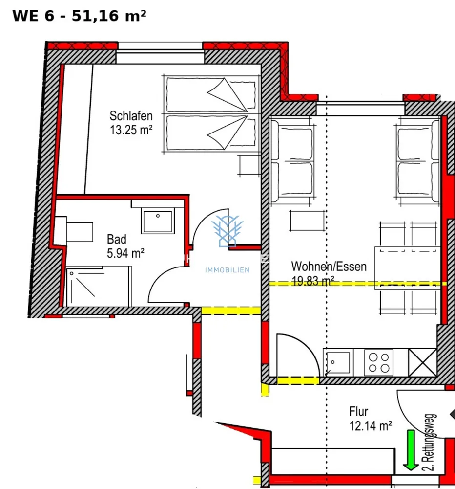 2 Zimmer Wohnung mit 51 m² in Uelzen – Bild 4