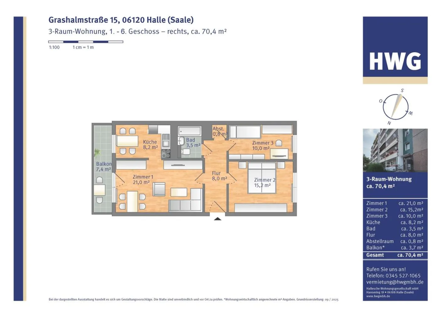 3 Zimmer Wohnung mit 70 m² in Halle (Saale) – Bild 10