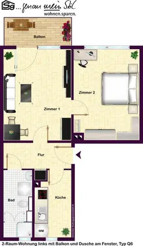 2 room apartment with 48 m² in Chemnitz – Photo 7