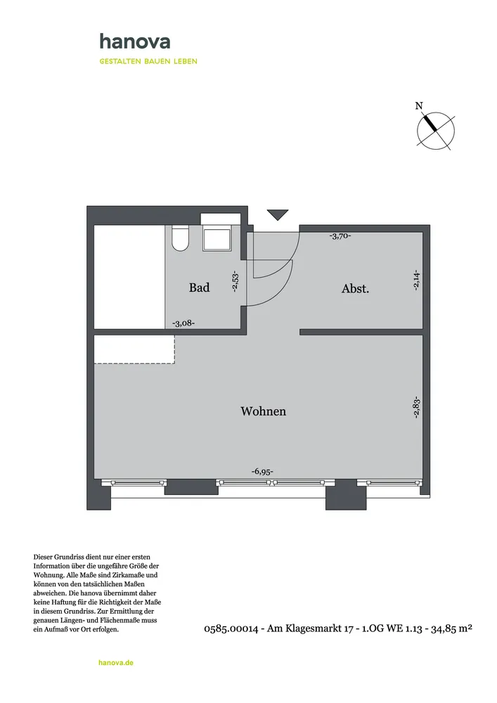 1 room apartment with 35 m² in Hanover – Photo 5