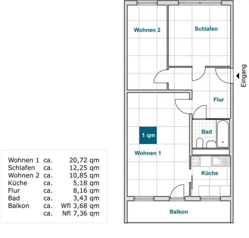 3 Zimmer Wohnung mit 64 m² in Dresden – Bild 4