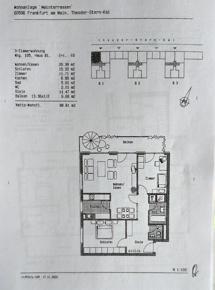 3 room apartment with 89 m² in Frankfurt am Main – Photo 2