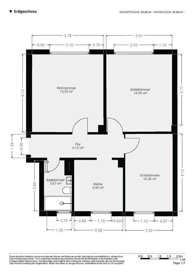 4 Zimmer Wohnung mit 56 m² in Bochum – Bild 9