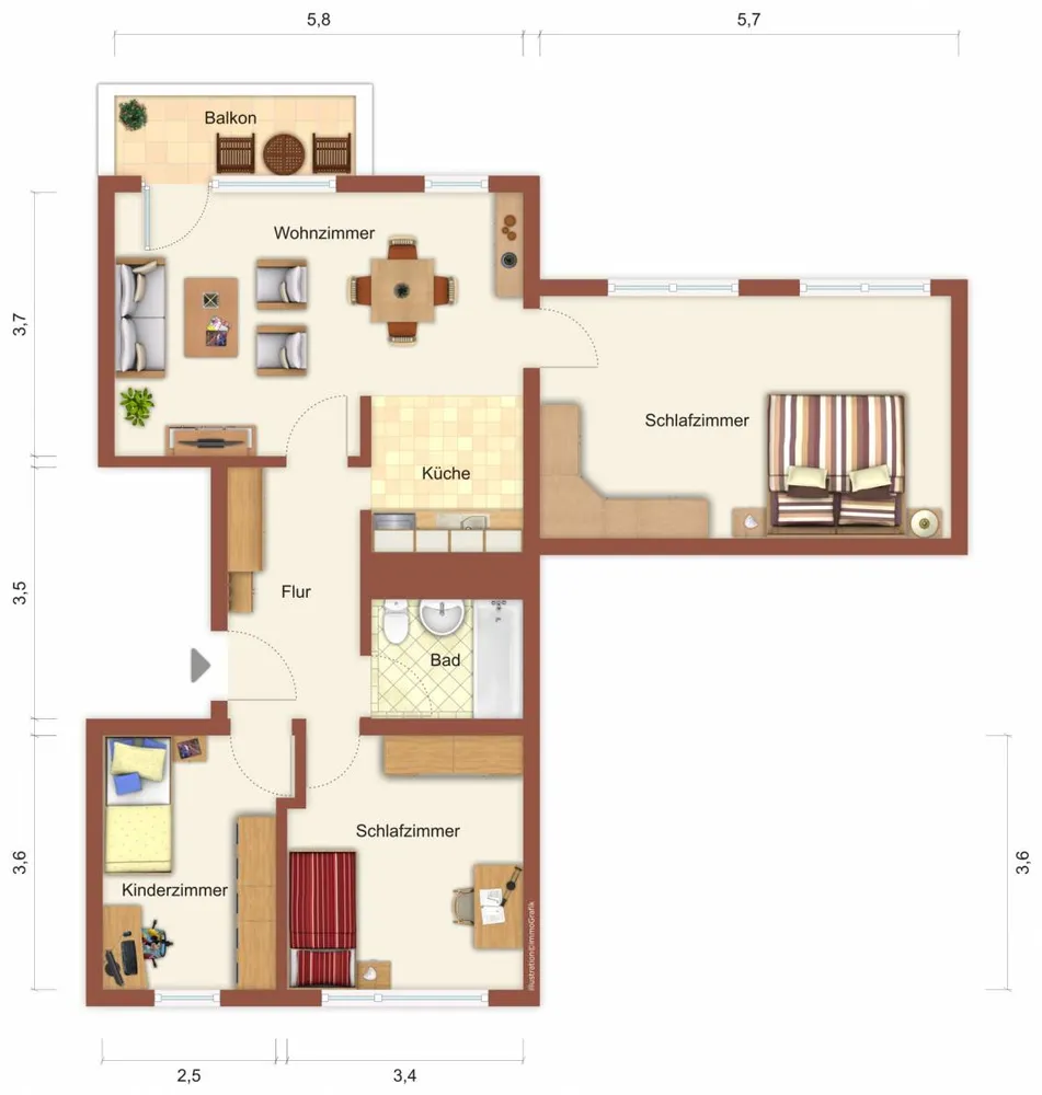 4 Zimmer Wohnung mit 79 m² in Suhl – Bild 2