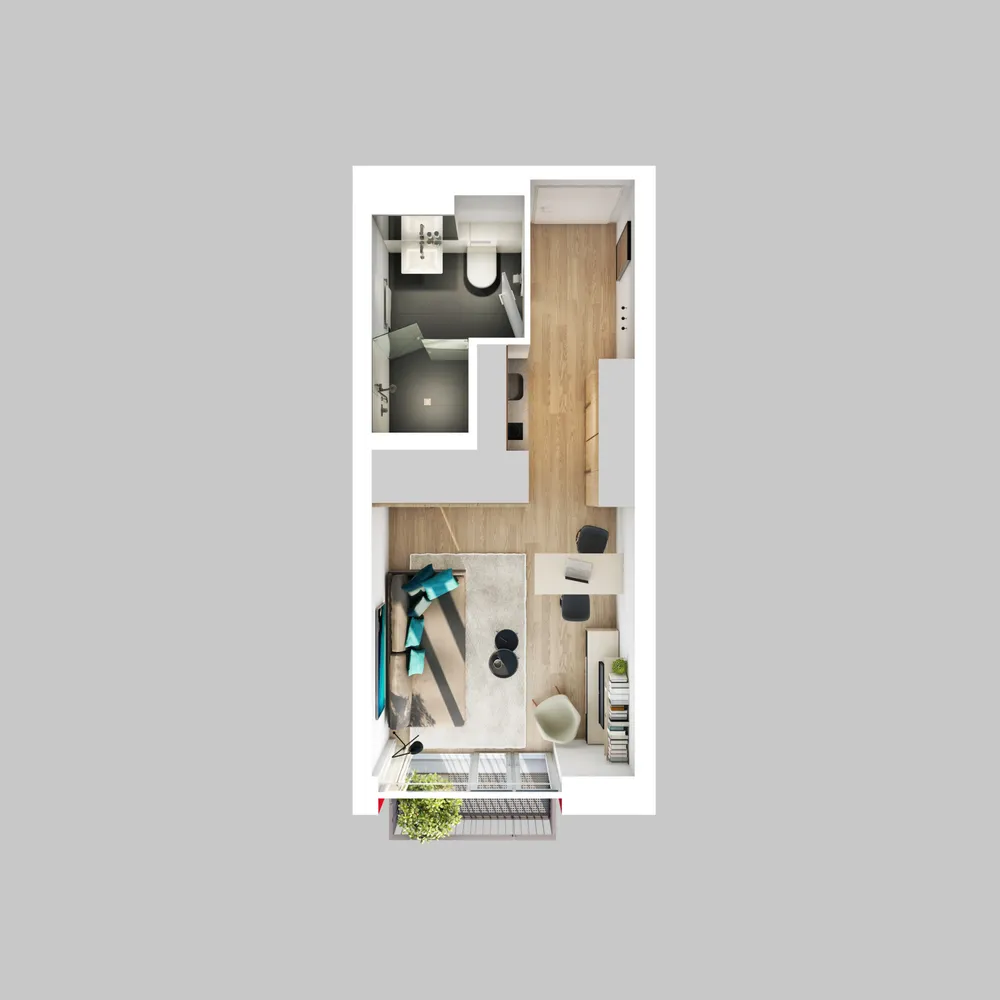 1 Zimmer Wohnung mit 20 m² in Augsburg – Bild 5