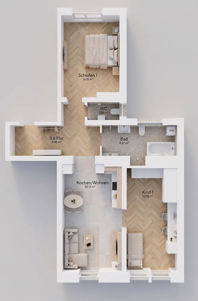 3 Zimmer Wohnung mit 78 m² in Halle (Saale) – Bild 2