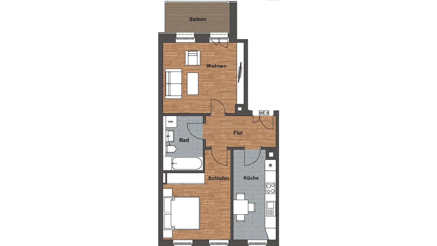 2 Zimmer Wohnung mit 58 m² in Leipzig – Bild 1