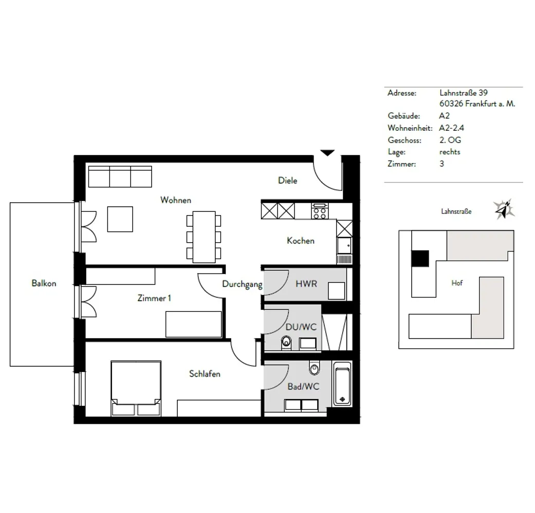 3 Zimmer Wohnung mit 91 m² in Frankfurt am Main – Bild 3