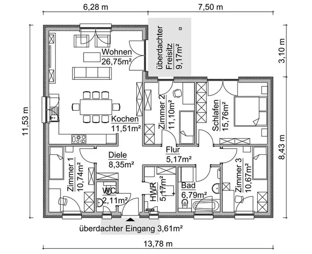 4 Zimmer Haus mit 115 m² in Weißenfels – Bild 2