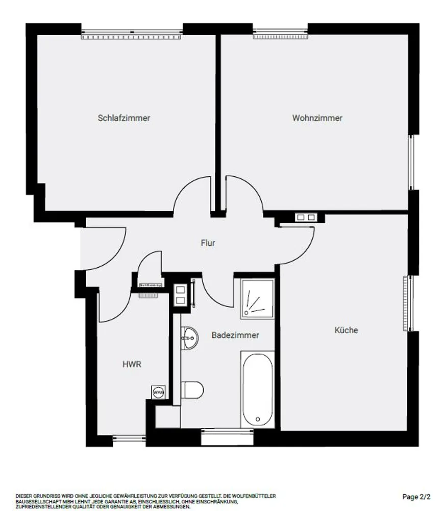 2 room apartment with 62 m² in Wolfenbüttel – Photo 5