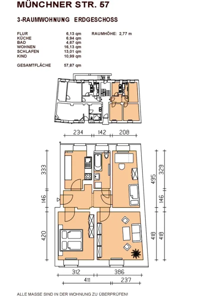 3 Zimmer Wohnung mit 58 m² in Dresden – Bild 2