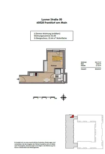 1 Zimmer Wohnung mit 25 m² in Frankfurt am Main – Bild 7