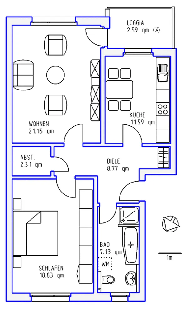 2 Zimmer Wohnung mit 72 m² in Mannheim – Bild 3