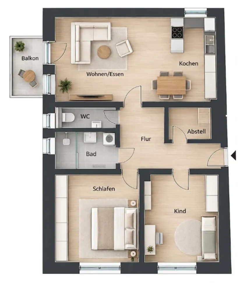 3 Zimmer Wohnung mit 81 m² in München – Bild 2