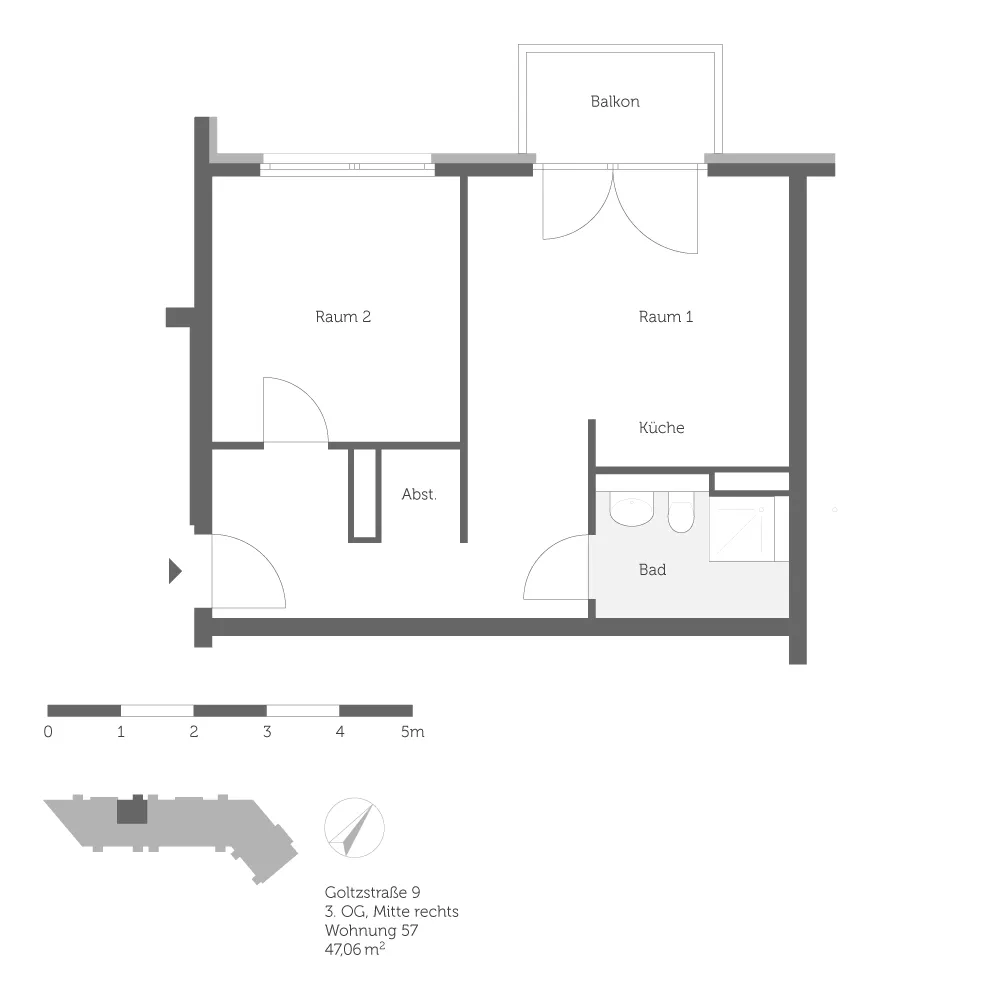 2 Zimmer Wohnung mit 47 m² in Berlin – Bild 9