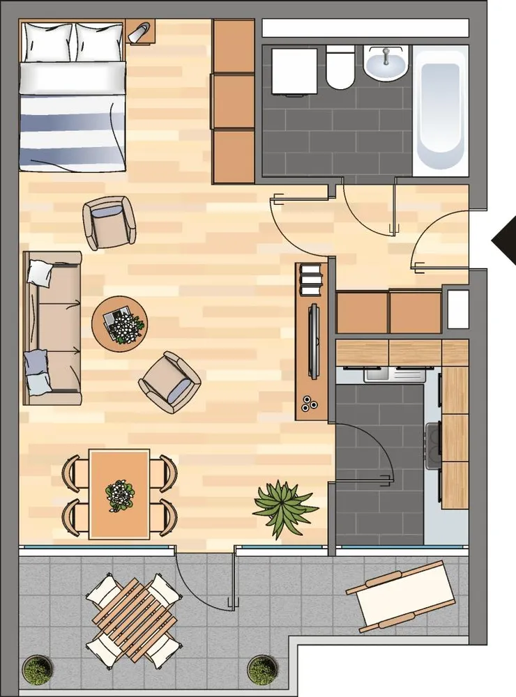 1 Zimmer Wohnung mit 43 m² in Oberhausen – Bild 1