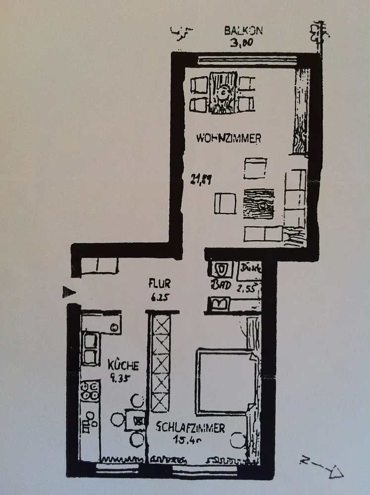 2 Zimmer Wohnung mit 58 m² in Hannover – Bild 2