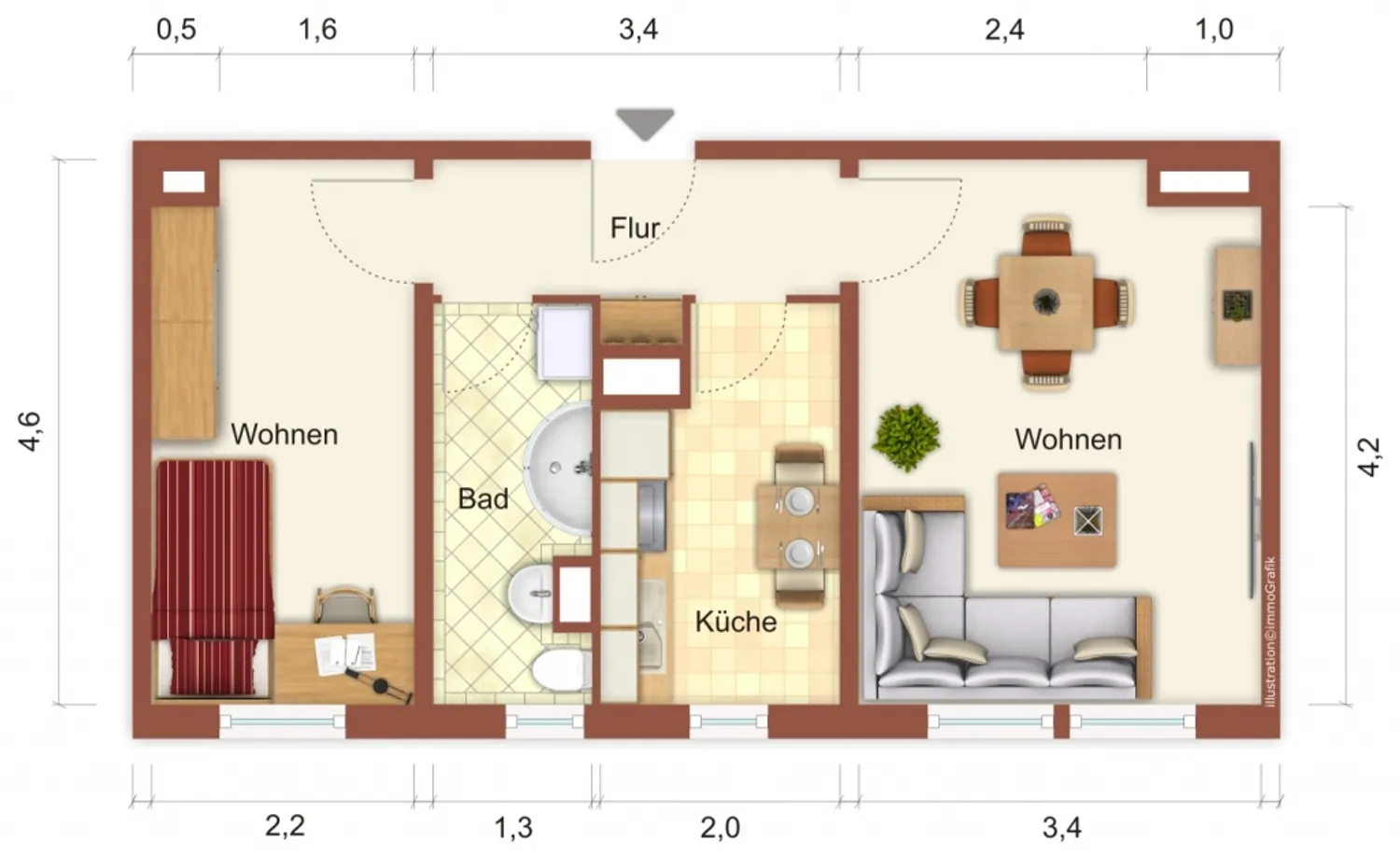 2 Zimmer Wohnung mit 41 m² in Finsterwalde – Bild 8