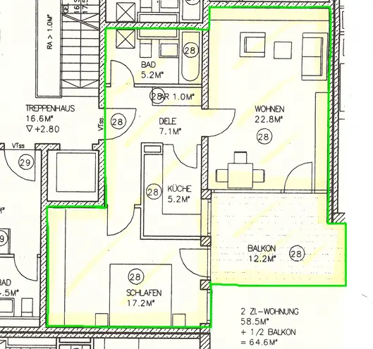2 Zimmer Wohnung mit 65 m² in München – Bild 2