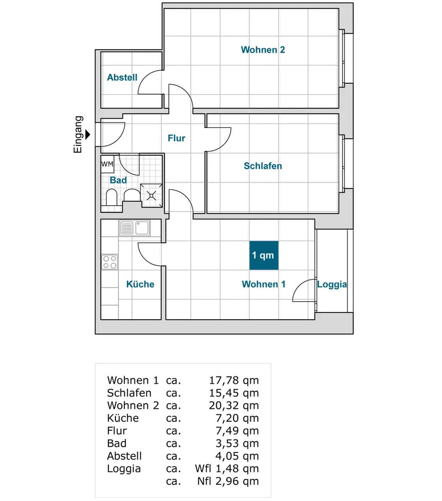 3 Zimmer Wohnung mit 77 m² in Dresden – Bild 2