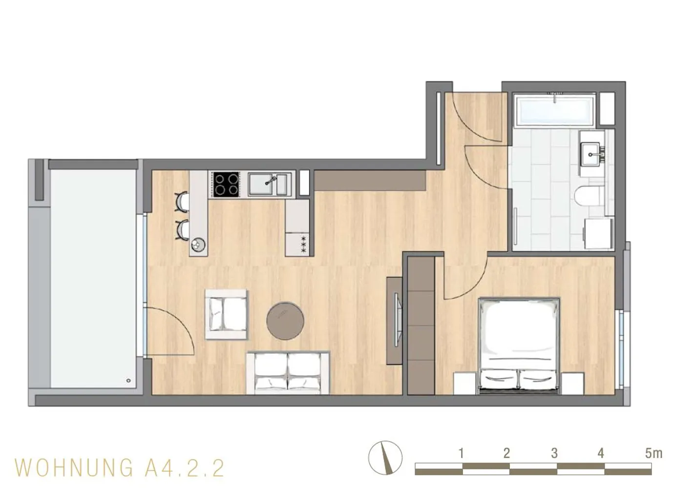 2 Zimmer Wohnung mit 53 m² in München – Bild 1