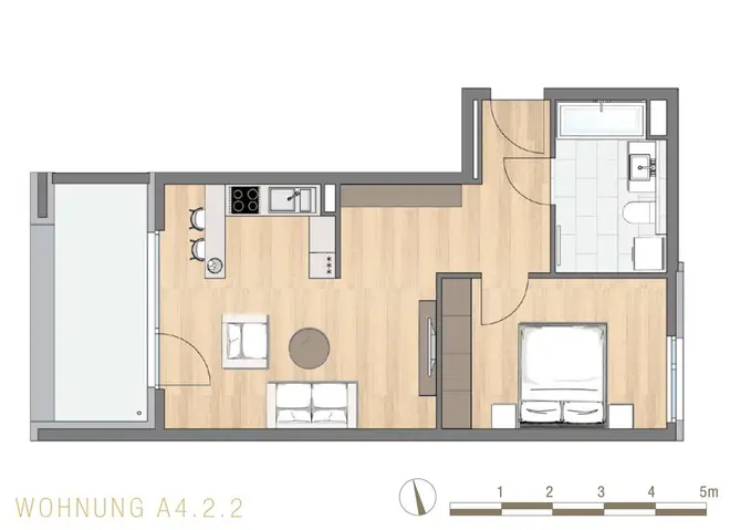 2 Zimmer Wohnung mit 53 m² in München – Bild 1