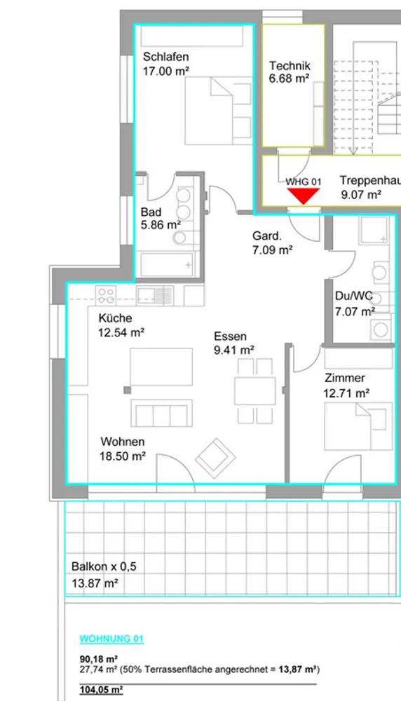 3 Zimmer Wohnung mit 97 m² in Friedrichshafen – Bild 3