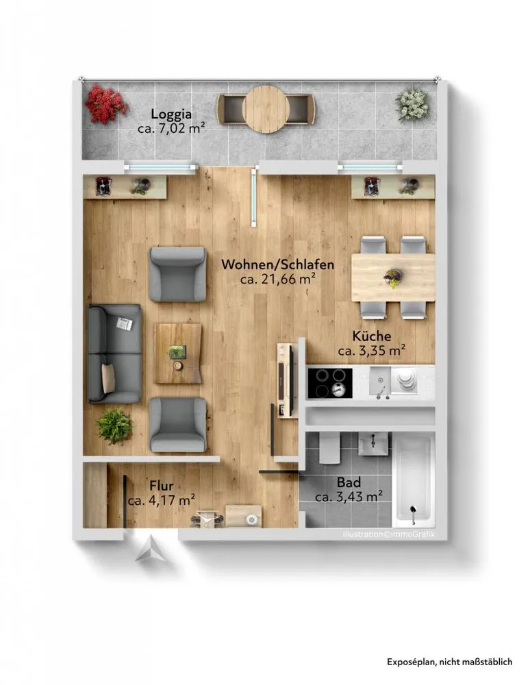 1 room apartment with 36 m² in Chemnitz – Photo 3
