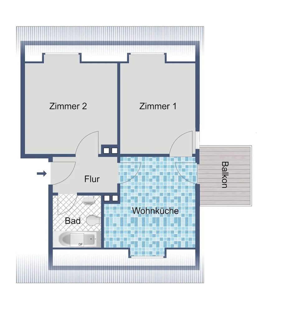 2 room apartment with 39 m² in Kassel – Photo 10