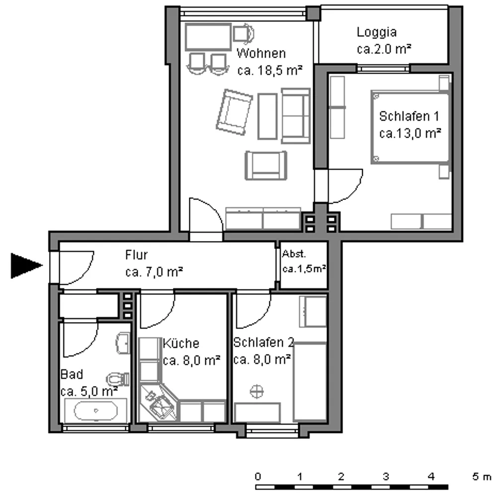 3 Zimmer Wohnung mit 63 m² in Hannover – Bild 2